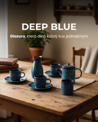 Glazura, která se pokaždé chová trochu jinak. Deep Blue patří k večerům, kdy se nikam nespěchá. Ke kávě, která má čas...